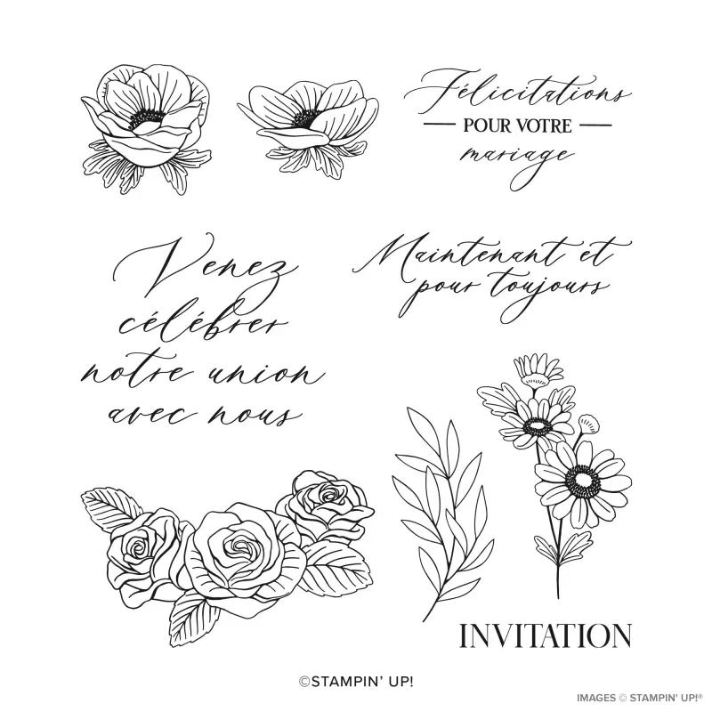 Amour Pour La Vie Cling Stamp Set (French)