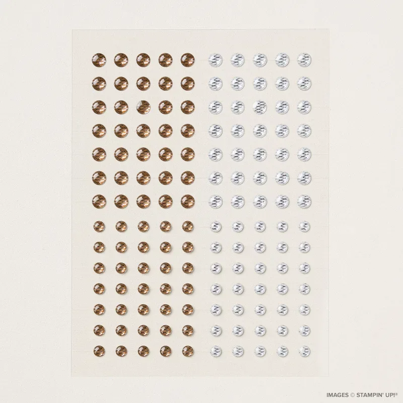 Pecan Pie & Clear Ribboned Adhesive-Backed Dots