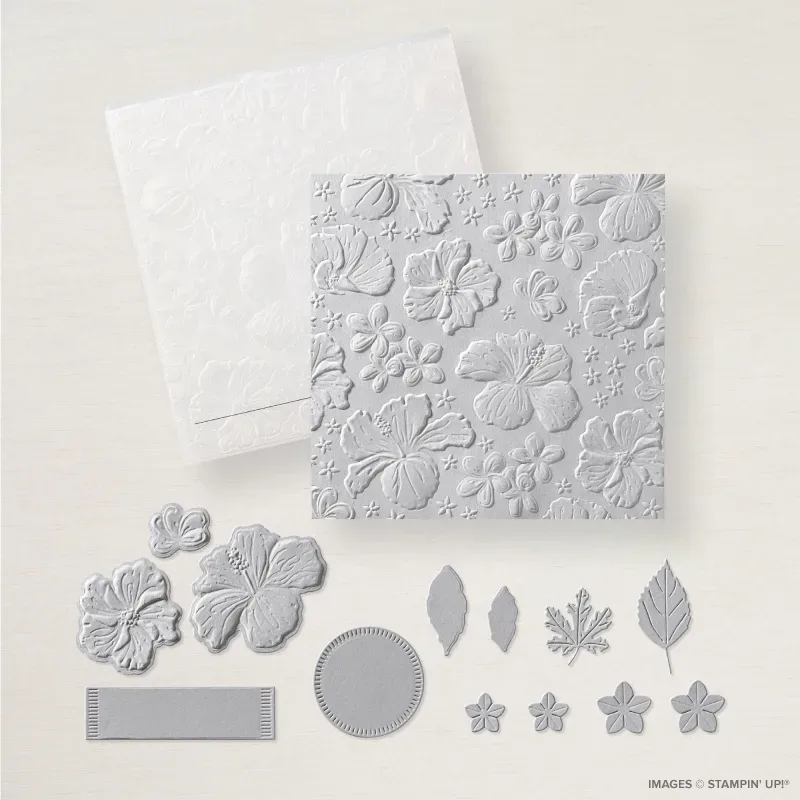 Happy Hibiscus Hybrid Embossing Folder