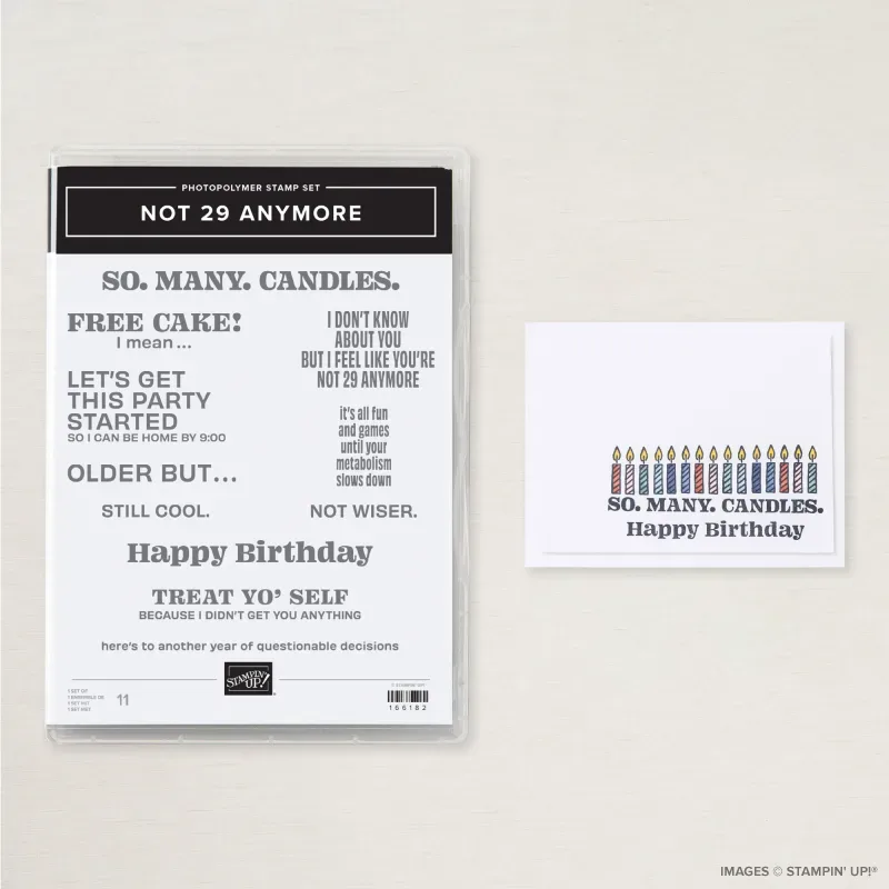 Not 29 Anymore Photopolymer Stamp Set (English)