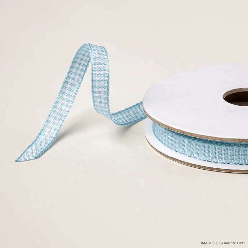 Balmy Blue 1/4" Gingham Ribbon