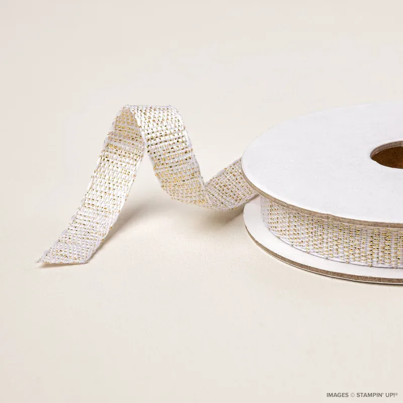 White with Gold 3/8" Ribbon