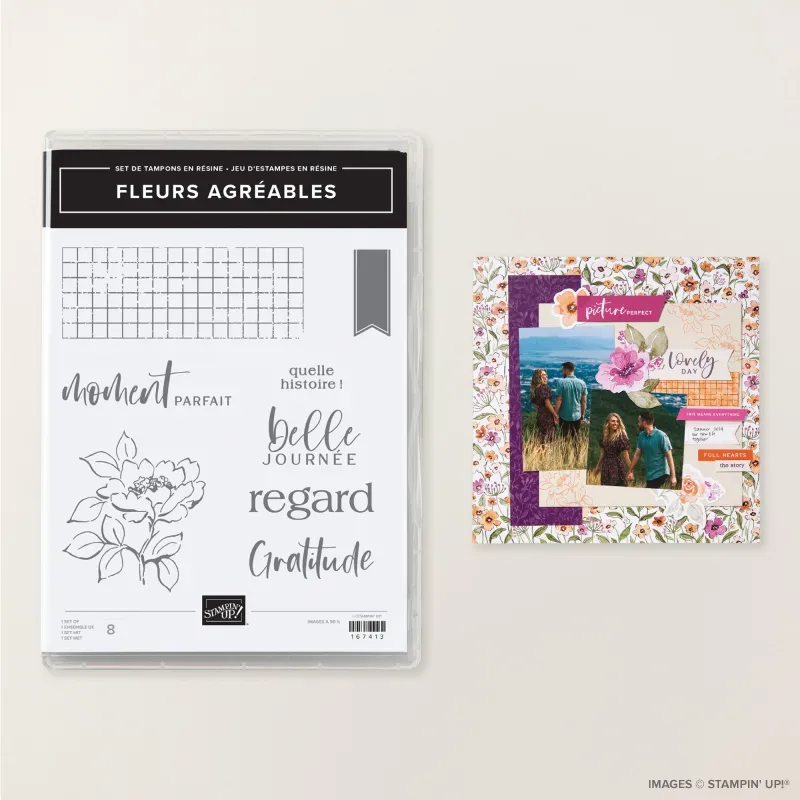 Fleurs AgrÉables Photopolymer Stamp Set (French)