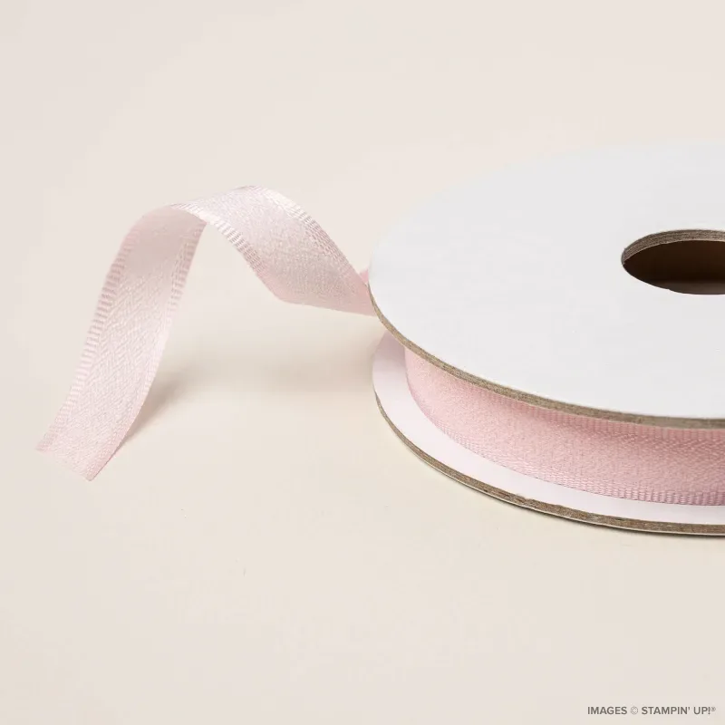 Barely Blush 3/8" Bordered Ribbon