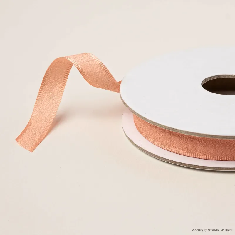 Crisp Cantaloupe 3/8" Bordered Ribbon