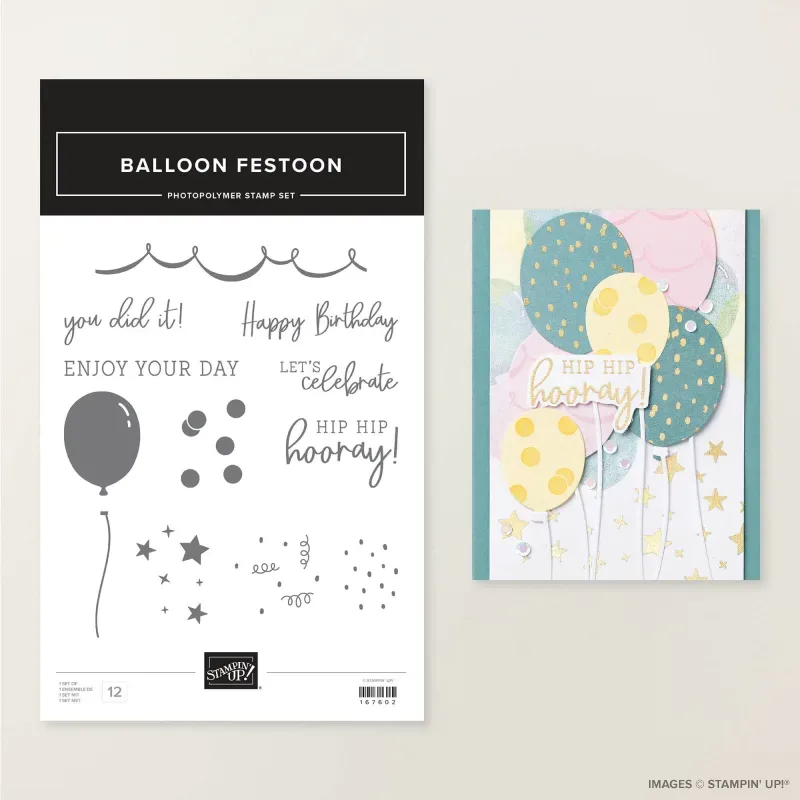 Balloon Festoon Photopolymer Stamp Set (English)
