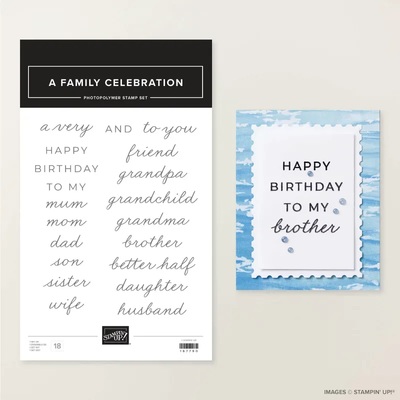 A Family Celebration Photopolymer Stamp Set (English)