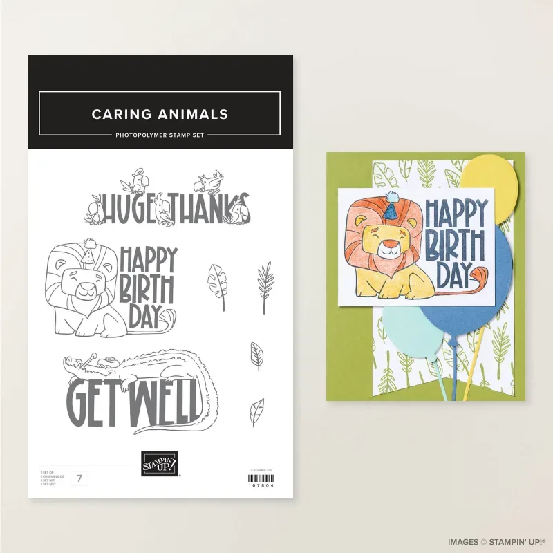 Caring Animals Photopolymer Stamp Set (English)