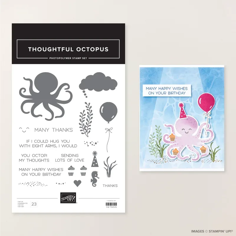 Thoughtful Octopus Photopolymer Stamp Set (English)